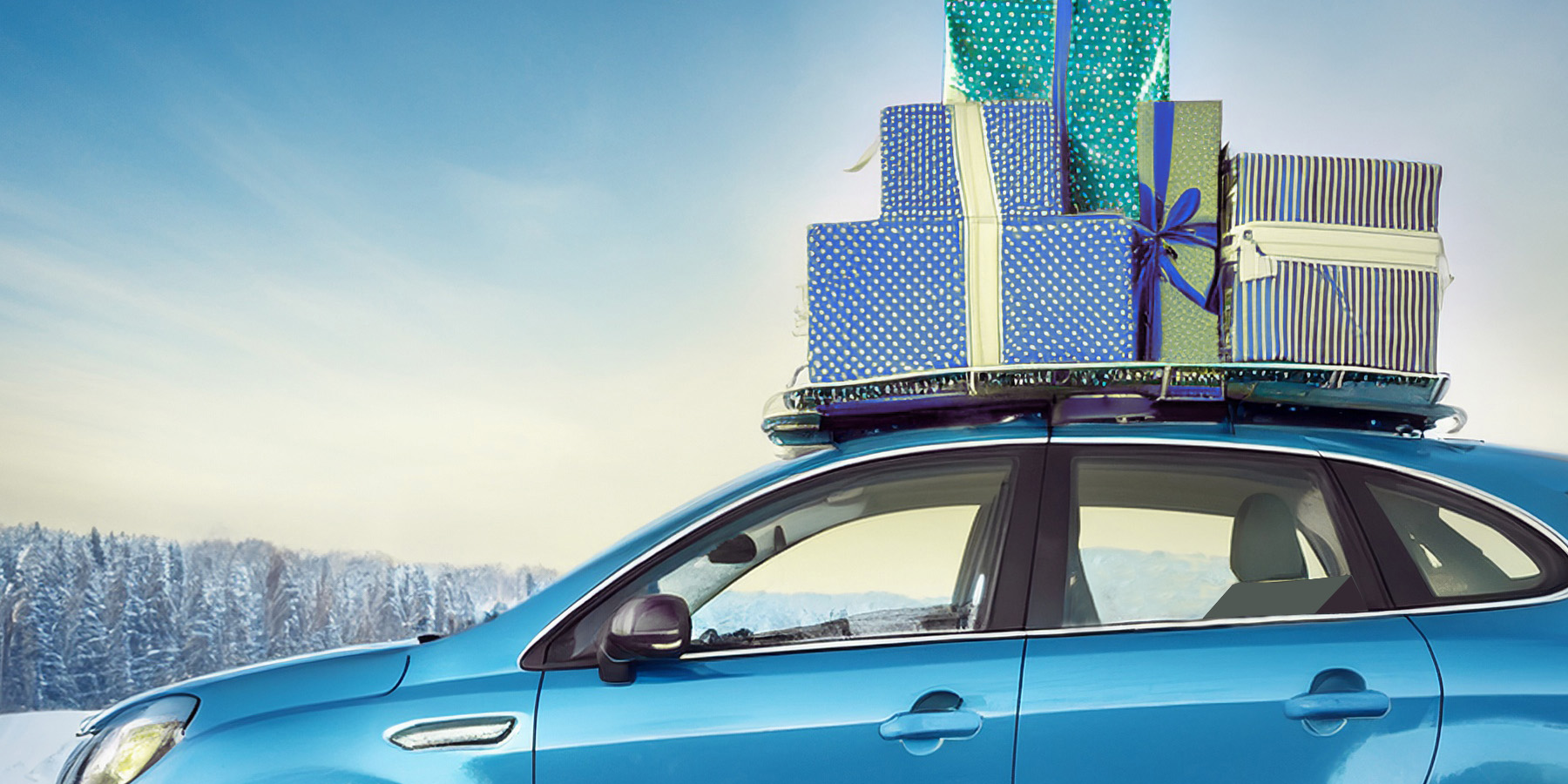vehicle with presents